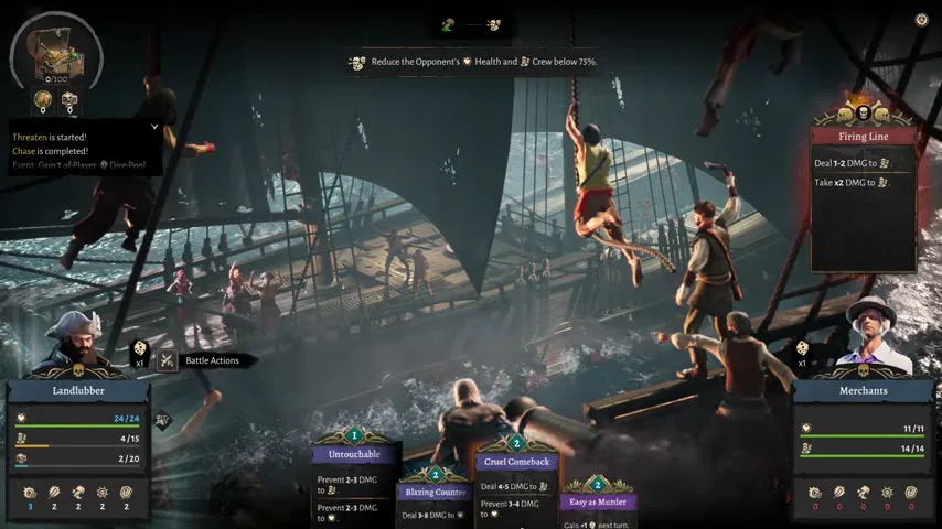 乗り込み戦の勝ち方｜Crewを削る手順と戦後復旧のゲーム画面